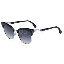 Fendi FF 0229/s 807 9o Sunglasses Black Silver Frame Grey